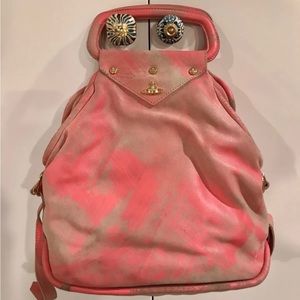 Rare Vivienne Westwood Satchel Leather Bag pink tan